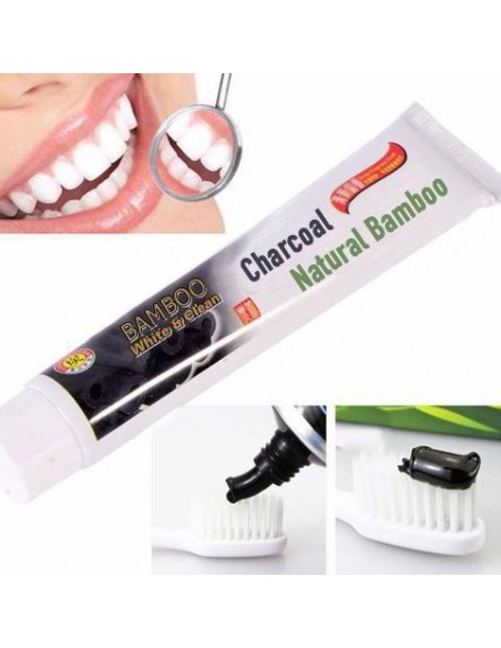 Whitening toothpaste with natural bamboo charcoal